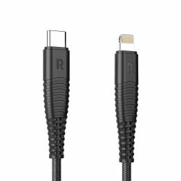 RAVPower Kevlar USB-C til Lightning kabel MFi 1m sort