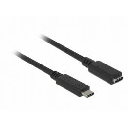  USB C forlænger kabel 1m sort