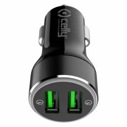 Celly 2-port USB-A Quick Charge 3.0 Car Charger