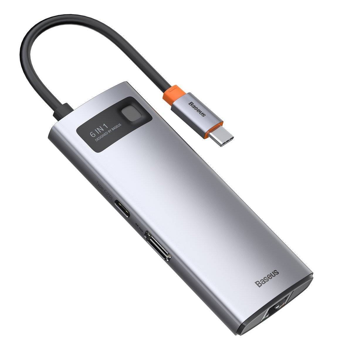 nål ebbe tidevand blotte Baseus USB-C 6-i-1 hub, 3xUSB 3.0, HDMI, 100W PD og netværk