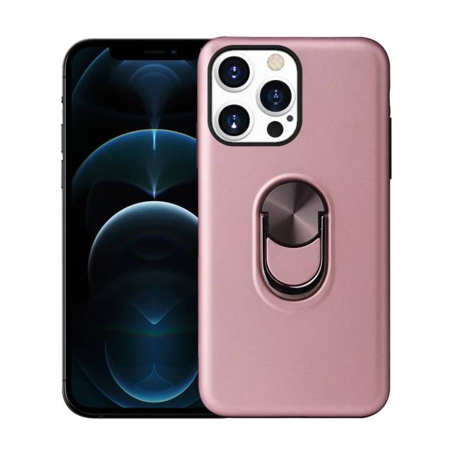 Smart iPhone 13 mini cover 5,4" med 360° stand og magnet - Rose Gold