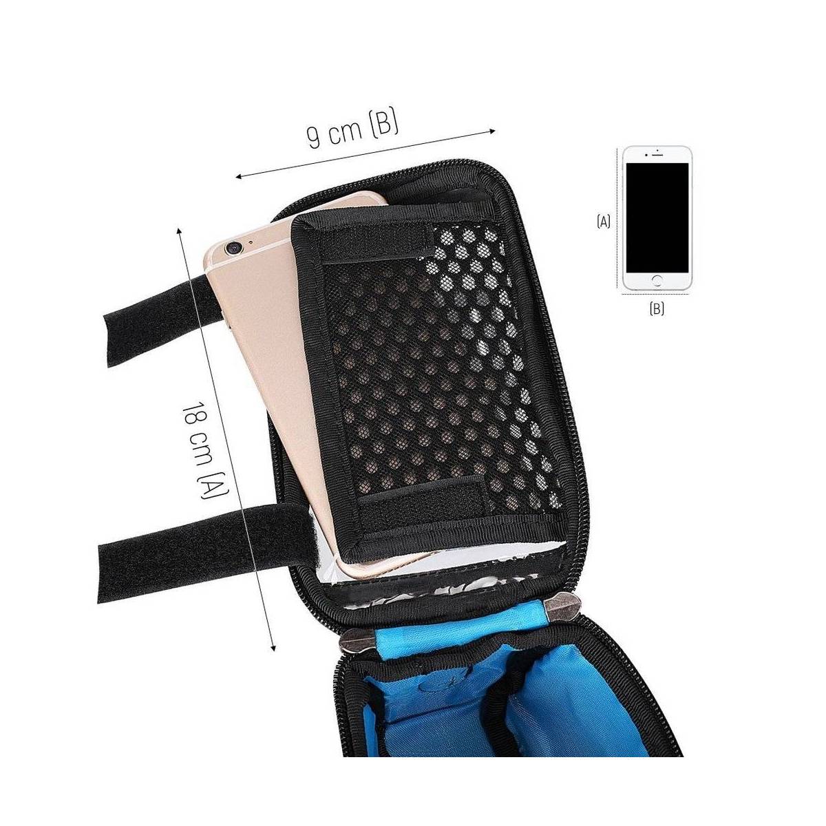 Phobia Frost Kan ikke Wozinsky cykeltaske med iPhone holder - vandtæt og op til 6,5" iPhone