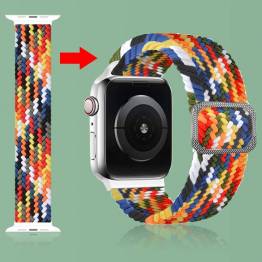  Apple Watch justerbar elastisk flettet rem 38/40 mm - Rainbow