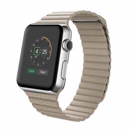 Se Rem i kunstlæder til Apple Watch med magnetisk lukning - 38/40/41, Størrelse 38, 40 & 41mm, Farve Sandfarvet hos Mackabler.dk