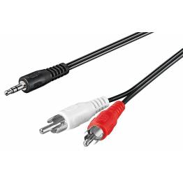Phono x2 (RCA) til mini Jack kabel, Længde 3 meter