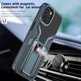  Magnetisk iPhone 13 håndværker cover 6,1" m kickstand - Sort/blå