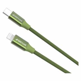  GreyLime Braided USB-C til MFi Lightning Kabel Grøn 1 m