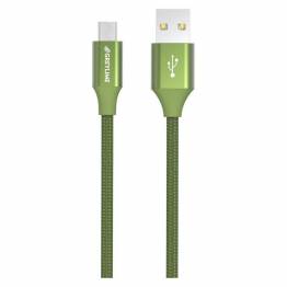 Billede af GreyLime Braided USB-A til Micro USB Kabel Grøn 1 m hos Mackabler.dk