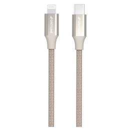GreyLime Braided USB-C til MFi Lightning Kabel Beige 2 m