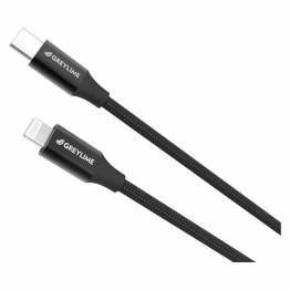  GreyLime Braided USB-C til MFi Lightning Kabel Sort 1 m