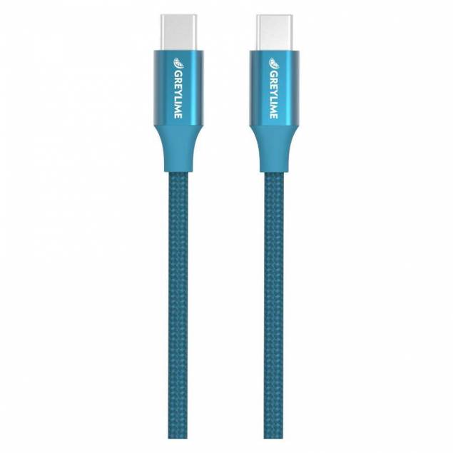 GreyLime Braided USB-C til USB-C Kabel Blå 2 m