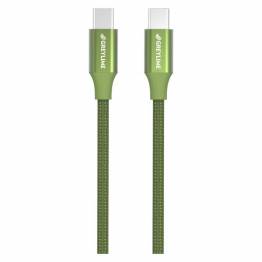 GreyLime Braided USB-C til USB-C 60W Kabel Grøn 1 m