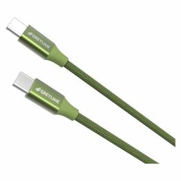  GreyLime Braided USB-C til USB-C 60W Kabel Grøn 1 m