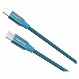  GreyLime Braided USB-C til USB-C 60W Kabel Blå 2 m