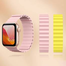  Magnetisk Apple Watch rem i silikone 42/44/45mm - Grå/Orange