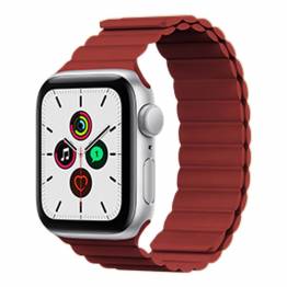 Magnetisk Apple Watch rem i silikone 42/44/45mm - Rød
