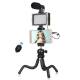 PULUZ 4-i-1 Vlogging Kit - Tripod, LED lys, mikrofon og fjernbetjening