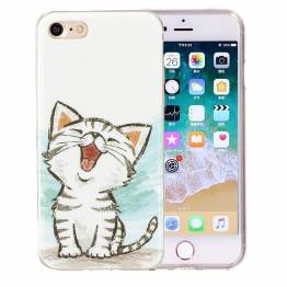  iPhone 7/8/SE 20/22 selvlysende cover - Glad kattekilling
