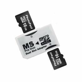 Dobbelt micro SD til MS PRO Duo kort adapter