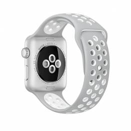 OEM Apple Watch rem i silikone - god til sport, Størrelse 42, 44, 45 & 49mm, Farve Lys grå