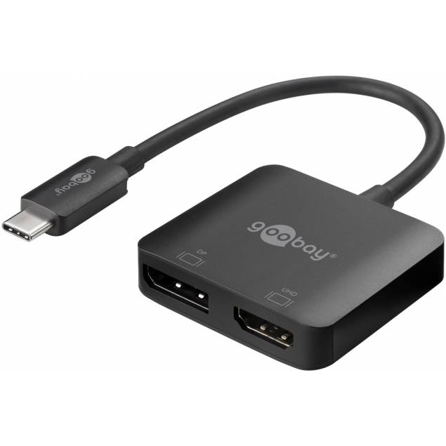 Goobay USB-C til HDMI og DisplayPort adapter 2x 4K@60Hz