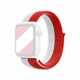 Apple Watch loopback rem 42/44/45 mm - rød og hvid