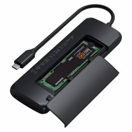  Satechi USB-C Hub med indbygget SSD kabinet, Sort