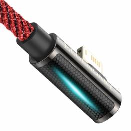  Baseus Legend hårdført vævet gamer Lightning kabel m vinkel - 2m - Rød