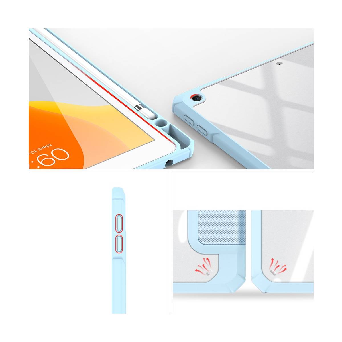 Dux Ducis Toby étui pour iPad 10.9'' 2022 (10 gen.) housse avec espace pour  Apple Pencil stylet smart cover support bleu