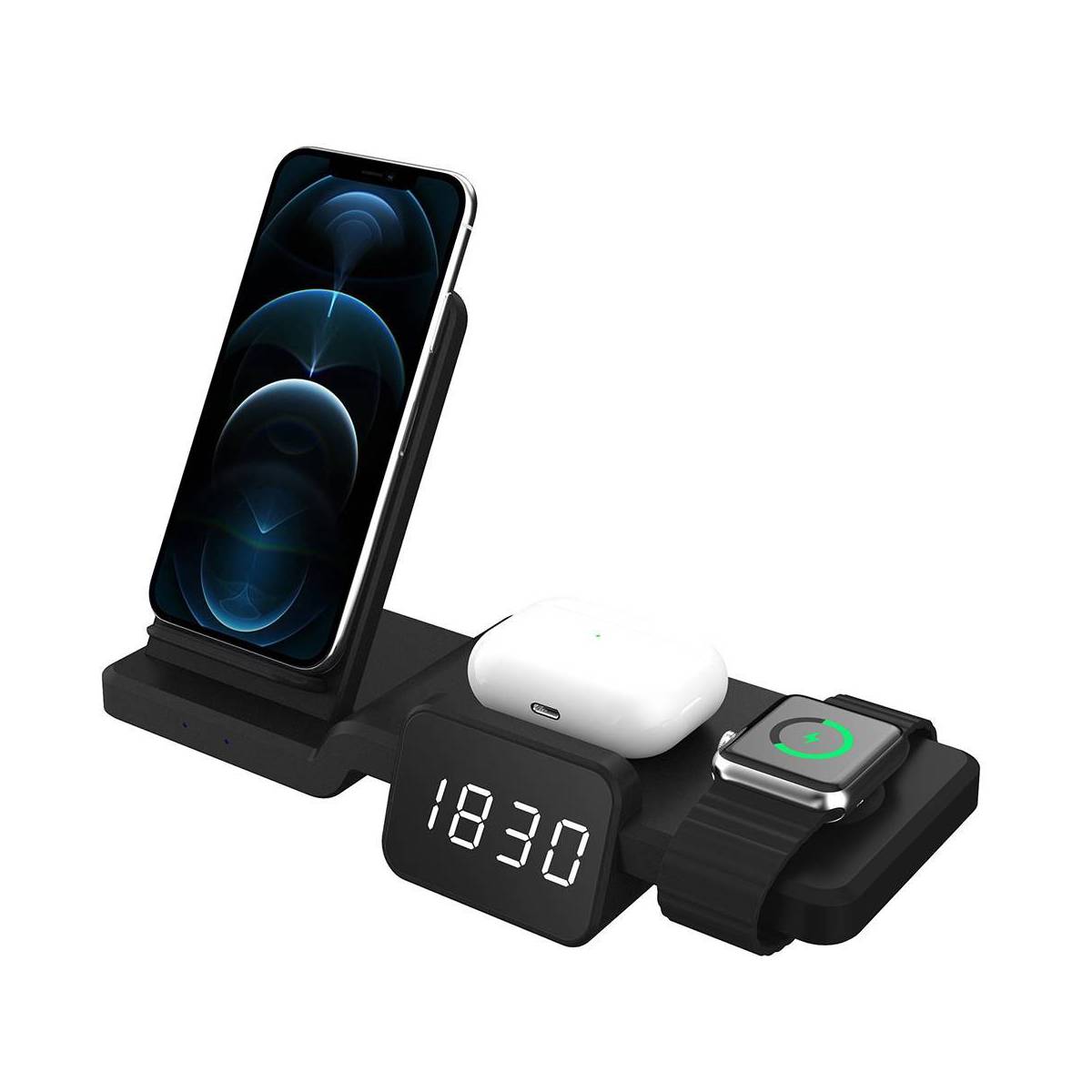 Smart 4-i-1 oplader til iPhone, AirPods og Apple med ur