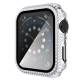 Apple Watch 1/2/3 38mm cover og beskyttelsesglas med diamanter - Sølv