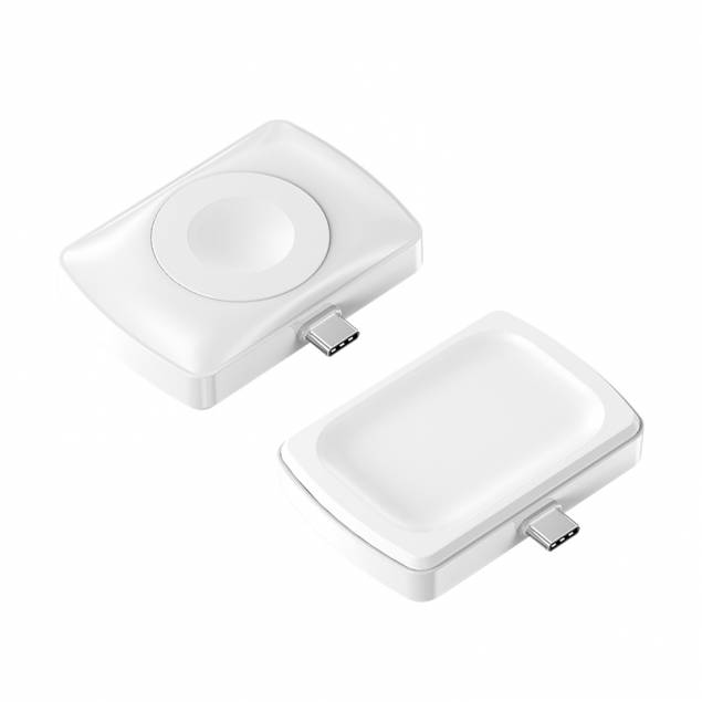 Marvel Søjle Compose 2-i-1 oplader til Apple Watch og AirPods 2/3/Pro med USB-C - Hvid