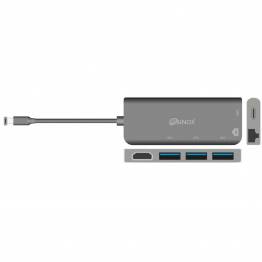 Sinox iMedia USB-C til 3x USB 3.0, Netværk, HDMI og 60W USB-C
