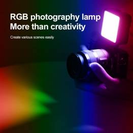  RGB foto lys med batteri og justerbar lysstyrke til DSLR og stativ