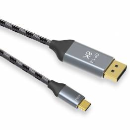 Vævet 8K USB-C til Displayport kabel - 2m