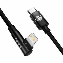 Baseus MVP 2 hårdført USB-C til Lightning kabel m vinkel - 1m - Sort
