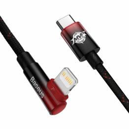  Baseus MVP 2 hårdført USB-C til Lightning kabel m vinkel - 2m - Rød