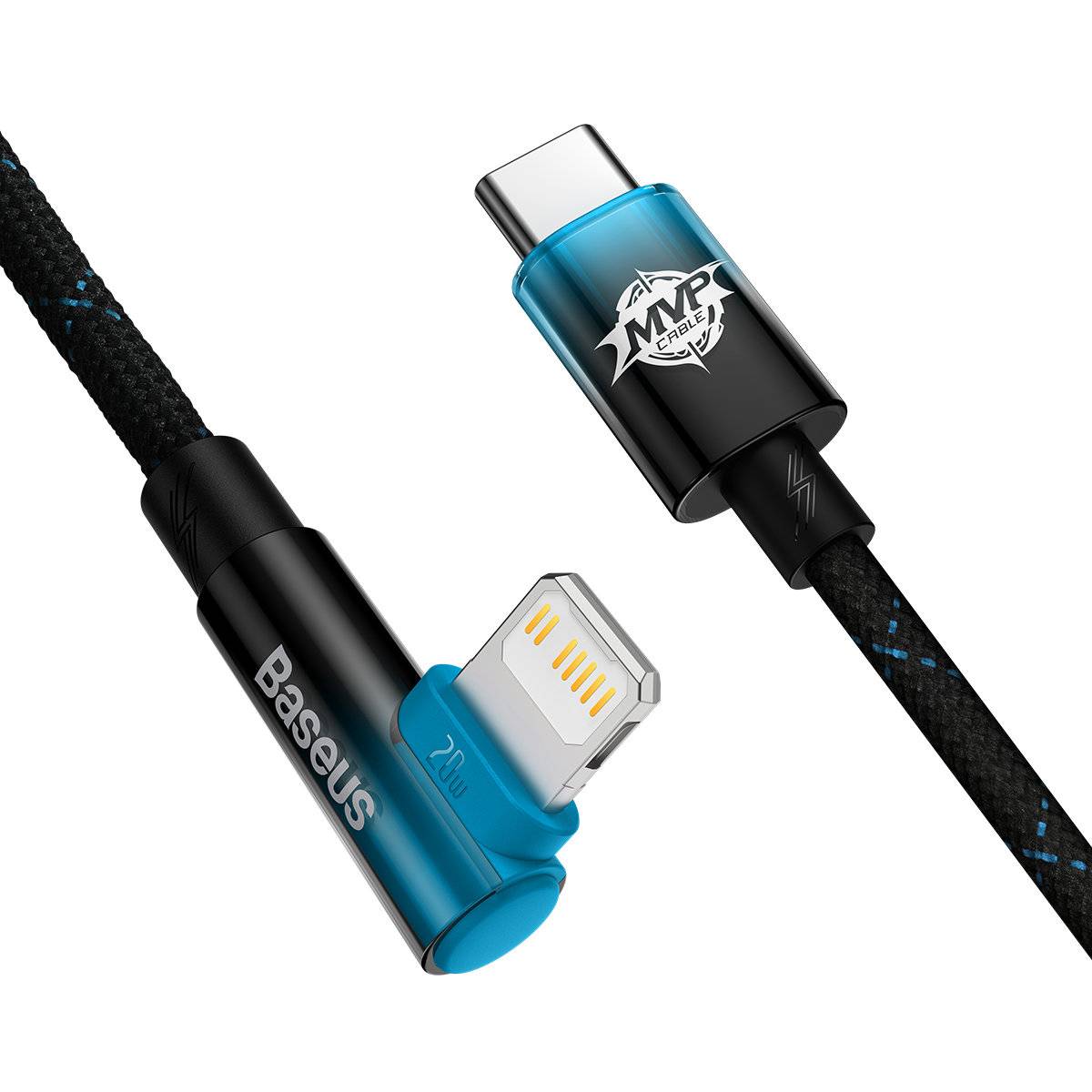 sætte ild Have en picnic Initiativ Baseus MVP hårdført USB-C til Lightning kabel m vinkel - 2m - Blå