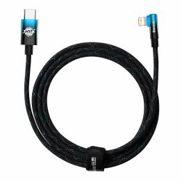 Baseus MVP hårdført USB-C til Lightning kabel m vinkel - 2m - Blå
