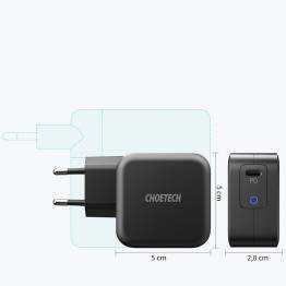  Choetech GaN 60W USB-C PD kompakt hurtig oplader inkl 1,8m USB-C kabel