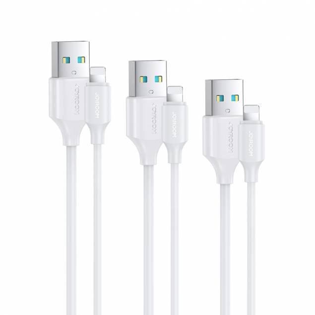 Joyroom 3-pack USB til Lightning kabel - 0,25m, 1m og 2m - Hvid