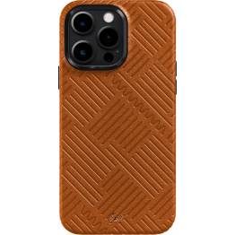 Se MOTIF iPhone 14 Pro 6.1" cover - Brun (Stripes) hos Mackabler.dk
