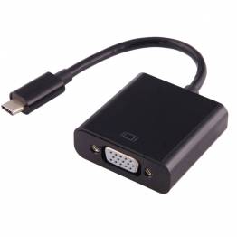 USB-C til VGA adapter i sort