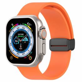 Silikone rem til Apple Watch Ultra med magnetisk spænde - Orange