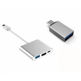 USB-C HDMI dock og USB-C til USB adapter