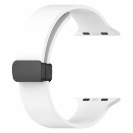  Silikone rem til Apple Watch 42/44/45/49mm m magnetisk spænde - Hvid