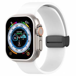 Silikone rem til Apple Watch 42/44/45/49mm m magnetisk spænde - Hvid