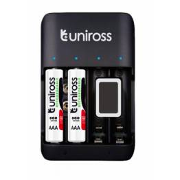 Billede af Uniross oplader til AA/AAA/9V batterier inkl 4 stk AA2100