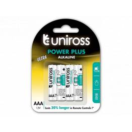 Billede af Uniross alkaline AAA batterier - 4 stk