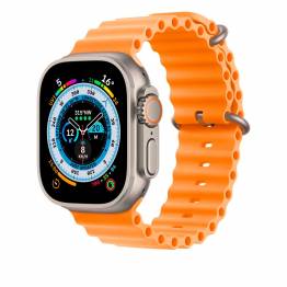 Ocean silikone rem til Apple Watch Ultra samt Watch 44/45mm - Orange